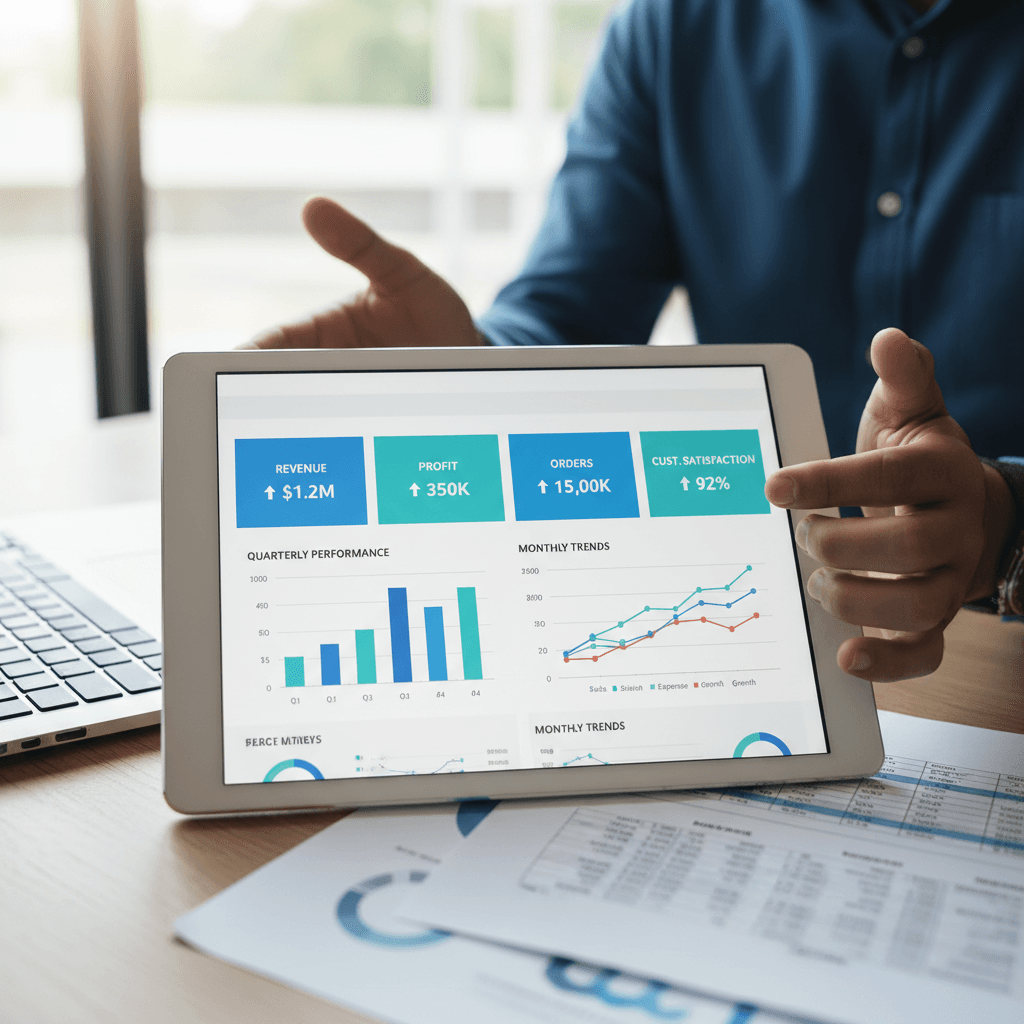 Real-time data analytics business intelligence dashboard